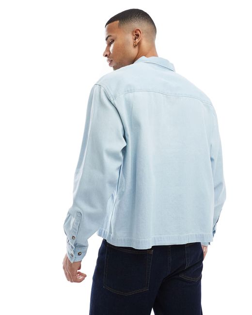 ASOS – kastiges oversize-jeanshemd in Blue für Herren