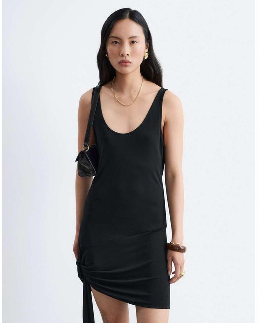 & Other Stories White Jersey Mini Dress With Wrap Tie Detail