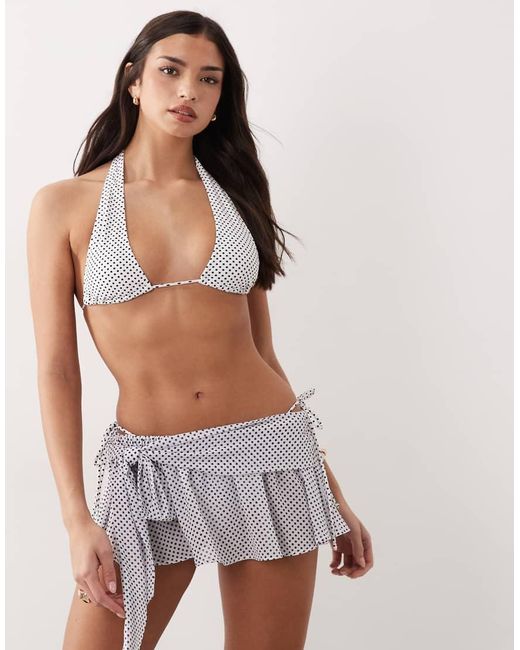 Candypants White Polka Dot Knot Mini Skirt