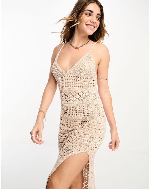Miss Selfridge Crochet Fringe Maxi Dress in White Lyst Canada