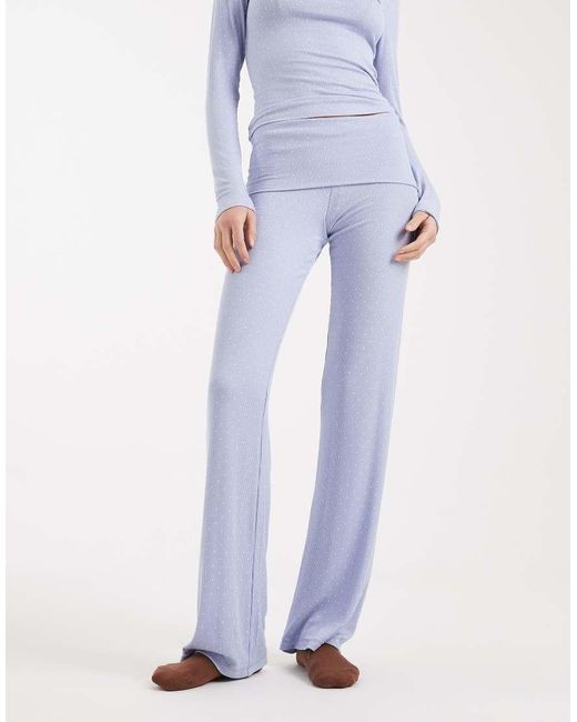 Cotton On Blue Sleep Recovery Roll Waist Pants