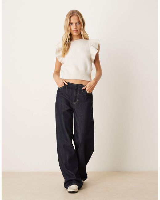 Vila Natural Frill Detail Knitted Vest