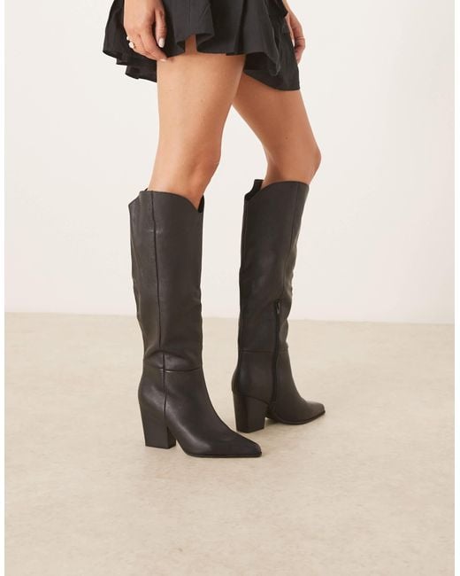 ALDO Natural Kaely Wide Leg Western Detail Knee High Boots