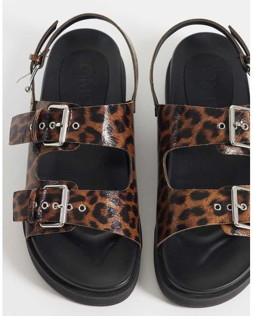 ONLY Brown Buckle Sandals