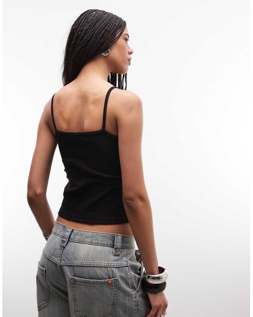 Collusion Black Spaghetti Strap Hook And Eye Cami
