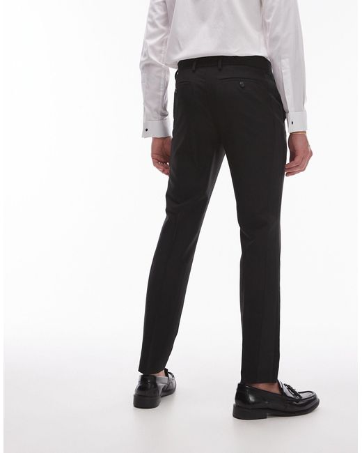 Topman Black Skinny Tux Suit Trousers for men