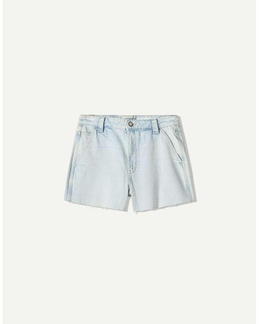 Bershka Blue Denim Skater Bermuda Shorts