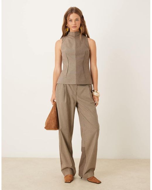 ASOS Elegante Broek Met Wijde Ronde Pijpen in het Natural