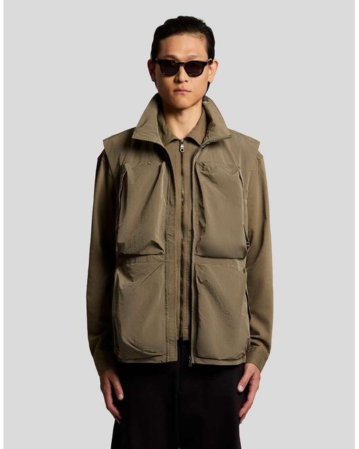Lyle & Scott Natural Mid Jackets Lightweight Ripstop Gilet for men