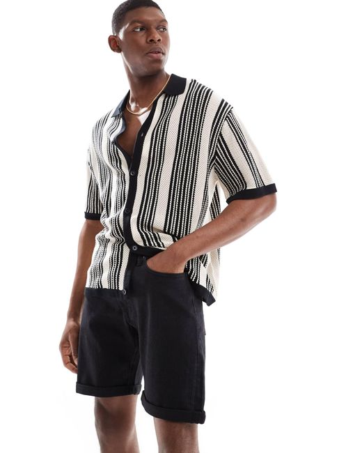 Short en jean à revers - denim JJ Rebel pour homme en coloris Black