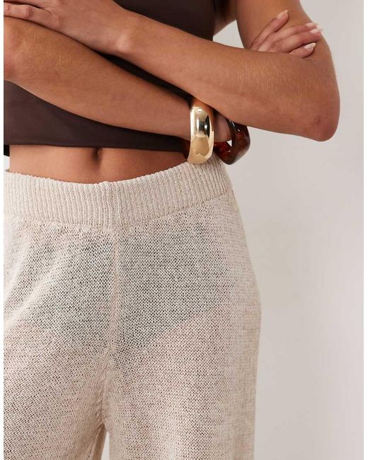 ASOS Natural Open Stitch Knitted Balloon Trouser Co-ord