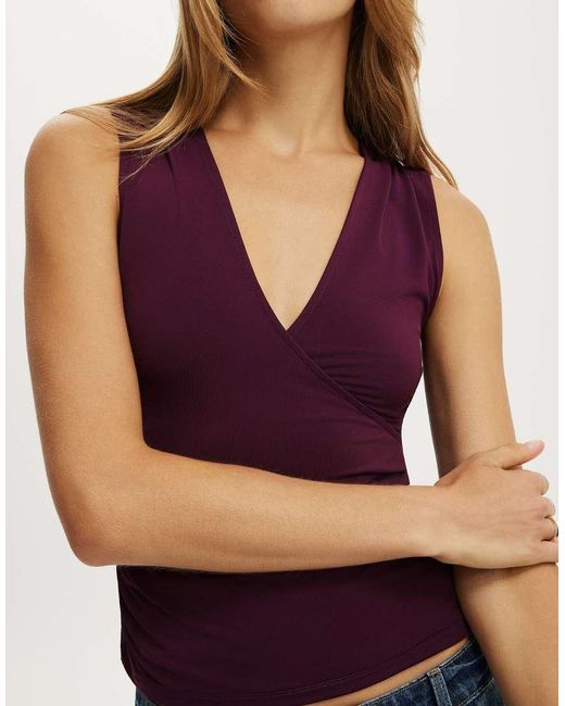 Cotton On Red Marlo Wrap Tank