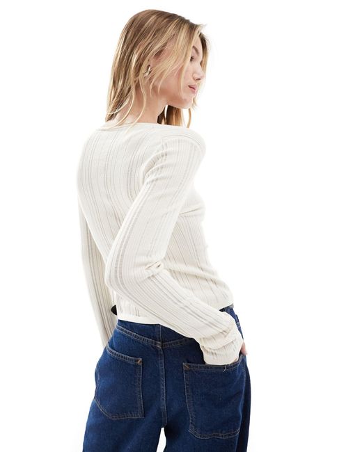 & Other Stories White Lightweight Knit Cardigan