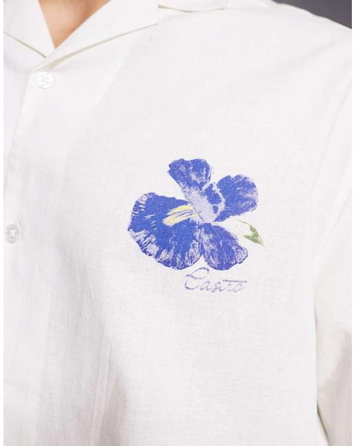 Camicia Oversize Con Stampa A Fiori E Rever di ASOS in Blue da Uomo