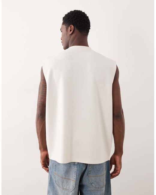 ASOS White Interlock Oversized Tank for men