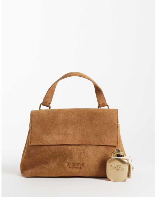 Barney's Originals Brown Real Suede Shoulder Bag