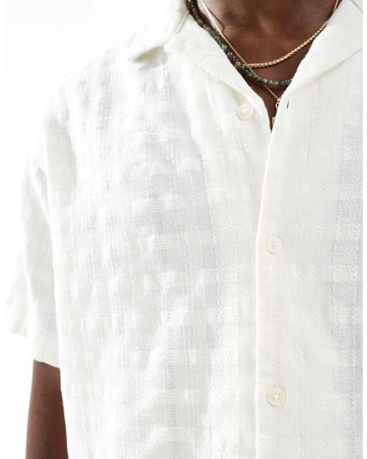 Jack & Jones White Textured Shirt for men