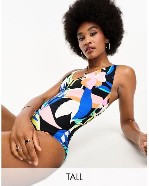 Figleaves Tall Plunge Swimsuit in Blue