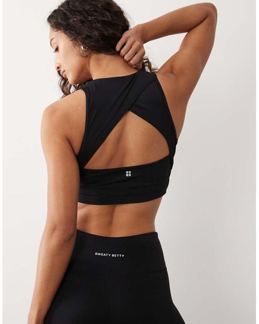 Sweaty Betty Black All Day Wrap Longline Bra