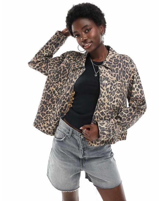 JJXX Shacket Met Luipaardprint in het Gray
