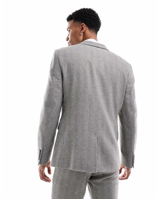 ASOS – anzugjacke aus wollmix in Gray für Herren