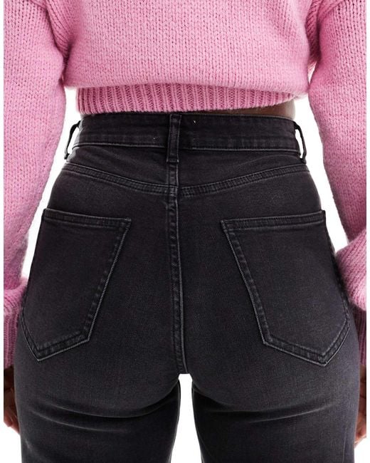 ONLY Black Hannah Extra High Waist Wide Leg Jeans