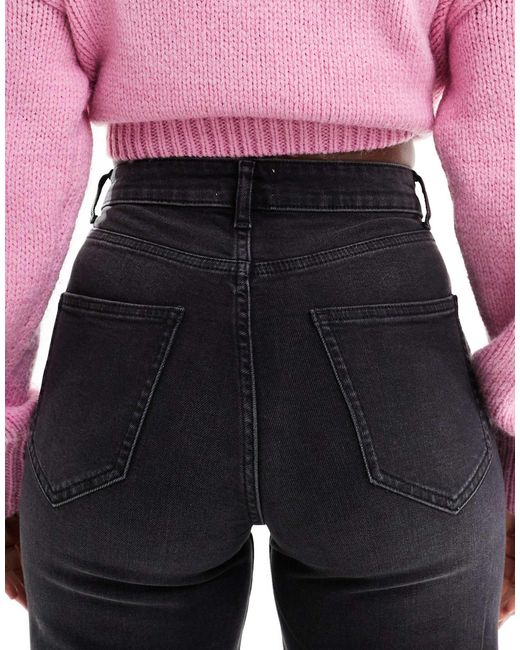 Hannah - jean ample à taille ultra haute - délavé ONLY en coloris Black