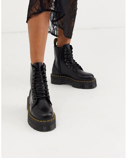 Dr. Martens Jadon 8-eye Smooth Leather Platform Boots-black