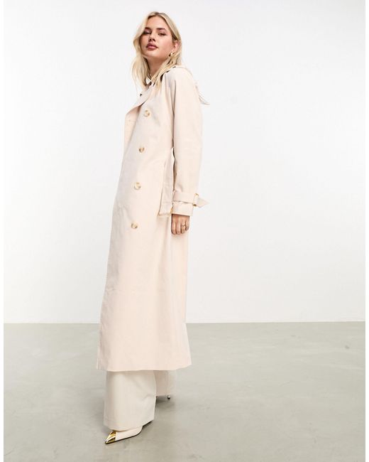 Forever New Natural Belted Maxi Trench Maxi Coat