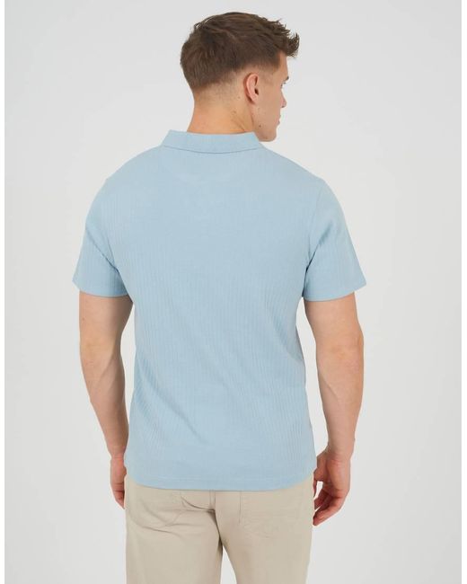Brave Soul Blue Trophy Neck Polo Shirt for men