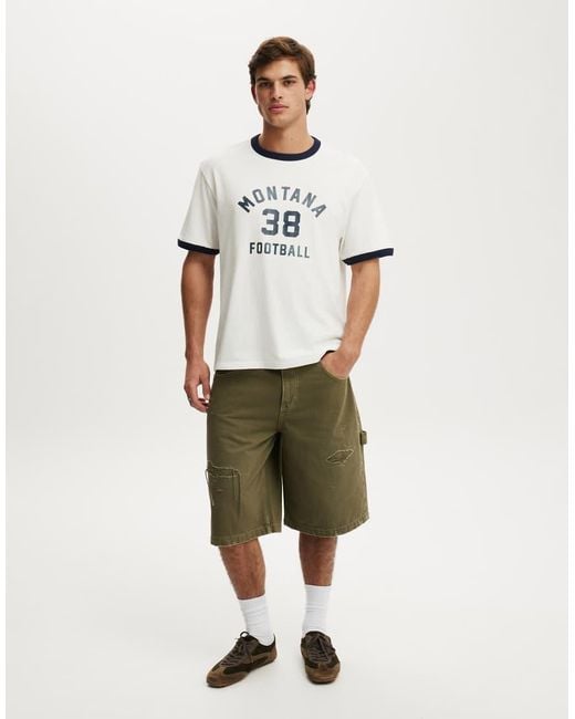 Cotton On Green Y2K Super Baggy Jort for men