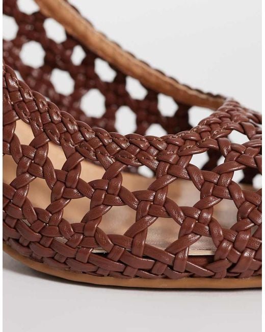 Glamorous Pink Slingback Woven Heeled Shoes