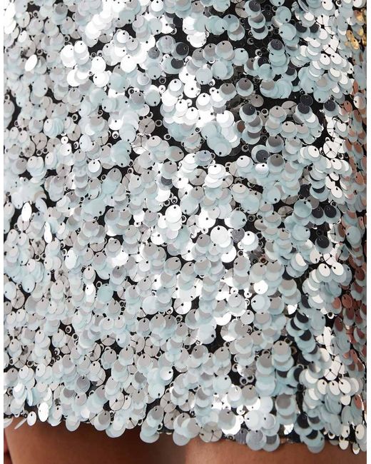 ASOS Multicolor Embellished Mix Sequin A-Line Mini Skirt