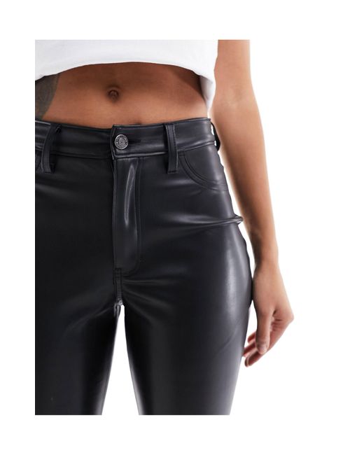 Hollister Black Faux Leather Flared Trouser
