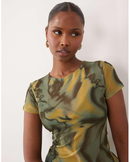 ASOS Green Sheer Mesh Baby Tee