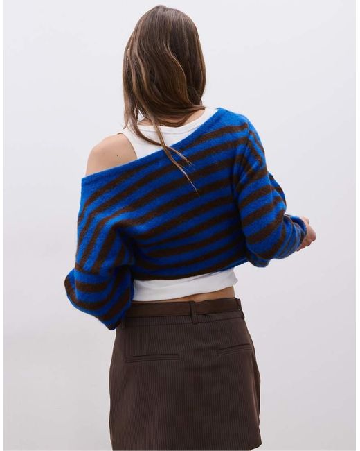 Stradivarius Blue Mini Skort With Belt