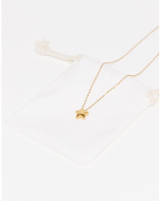 ASOS Natural Waterproof Stainless Steel Chain Necklace With Mini Star Pendant