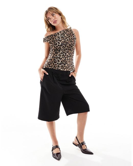 Mango Brown Leopard Print Twist Top