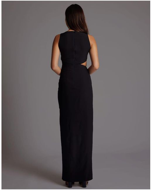 Vesper Blue Ruched Maxi Dress With Cut Out Detail