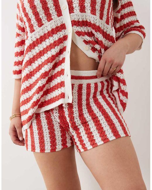 ASOS Red Asos Design Curve Beach Knit Short Co-ord