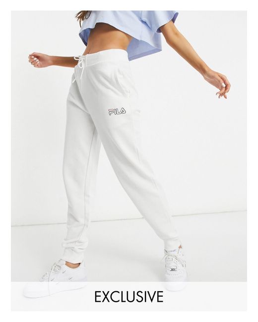 Fila – oversize-jogginghose mit kleinem logo in Weiß | Lyst DE