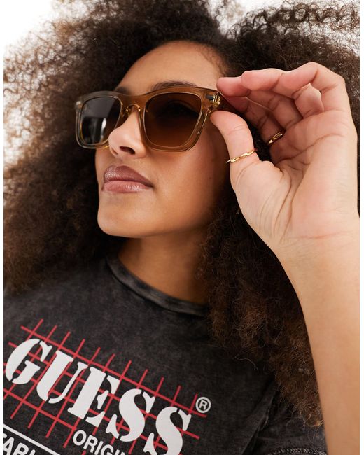 Spitfire Brown Cut Ninety One Square Sunglasses