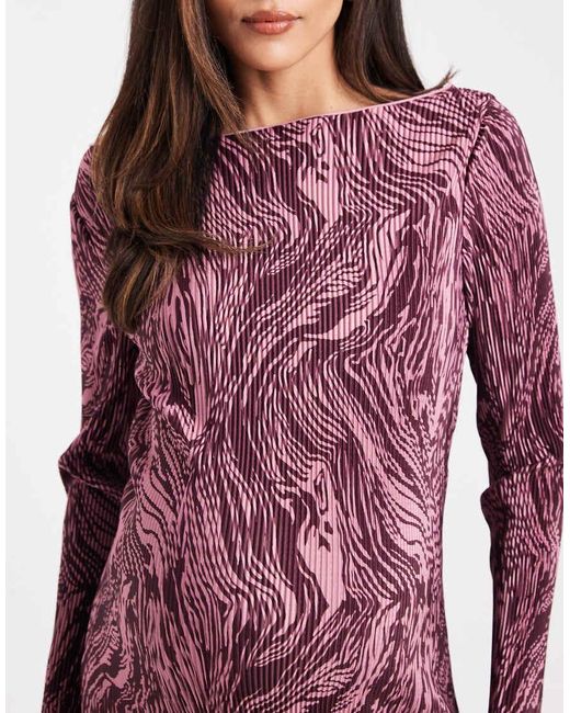 Mama.licious Red Mamalicious Maternity Boat Neck Plisse Midi Dress