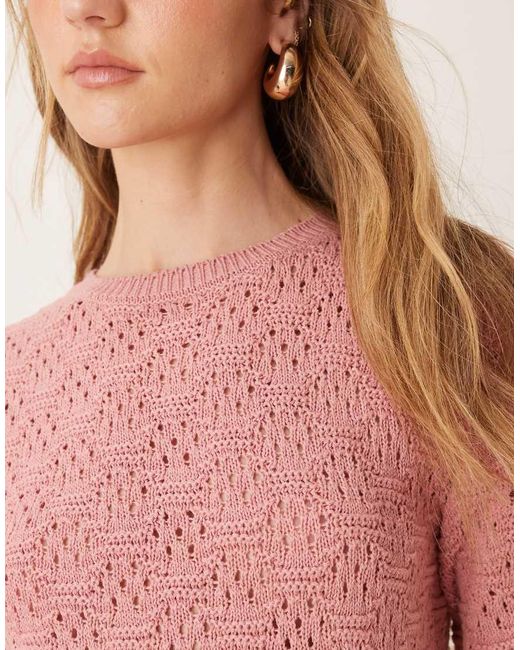 Vestido Corto Estilo Camiseta De Media Manga De Punto De -Rosa ASOS de color Pink