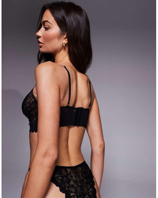 ASOS Brown Robbie Lace Cut Out Longline Bra