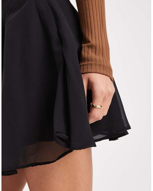 ASOS Black Flippy Chiffon Mini Skirt