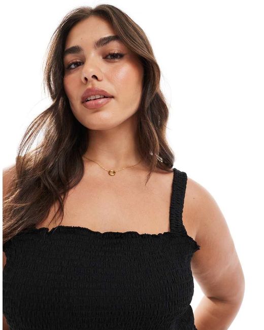 ONLY Black Shirred Jumpsuit