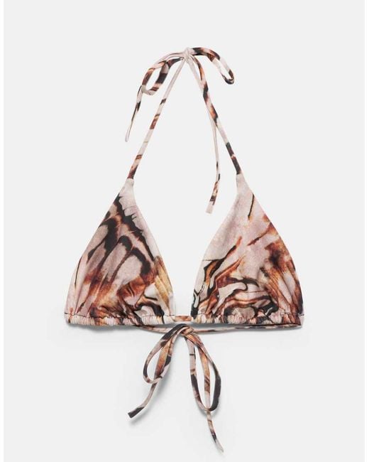 Pull&Bear Pink Triangle Bikini Top