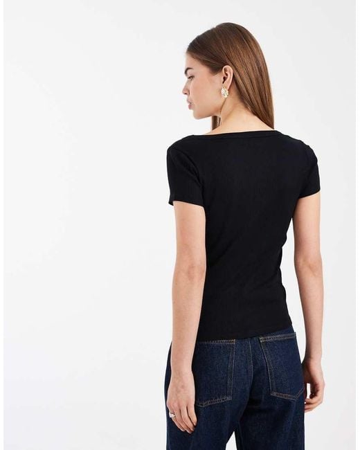 New Look Blue Square Neck Tee