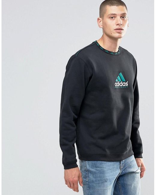 Adidas Originals Eqt Crew Sweatshirt In Black Ay9246 for men